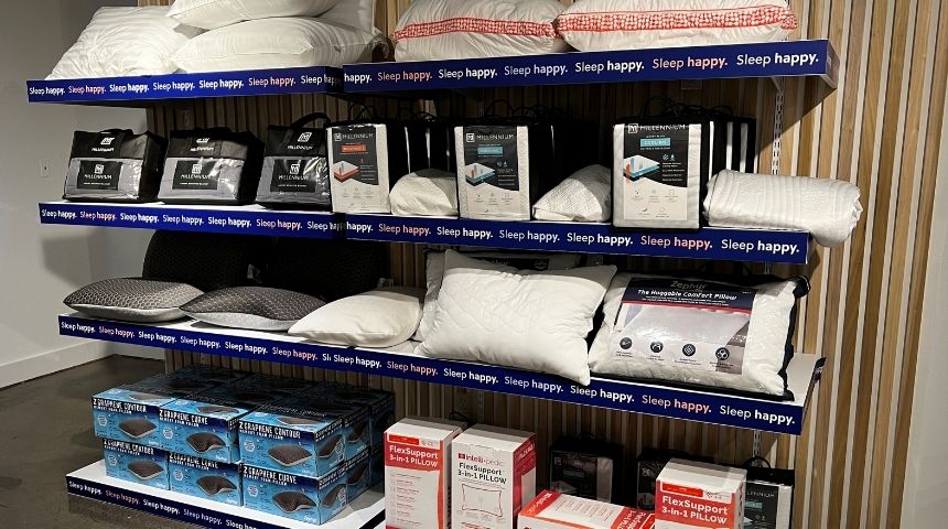 Ashley is making a big push into the sleep accessories category this market.