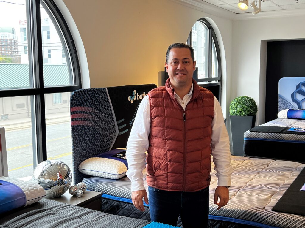 Pepe Monroy, vice president of international sales for Artaban Group, spent a few days in High Point discussing the company's new partnership with Elements International.