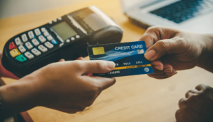 Credit card transaction stock image